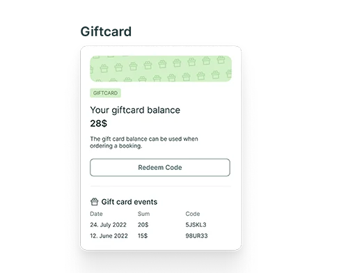 Gift Card & Credit Pass in Periode